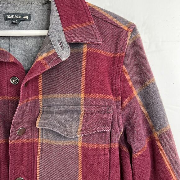 Toad & Co Size S Shirt Jacket Mojac Dos Shirtjac Heavyweight Flannel Snap FLAW - Picture 9 of 16